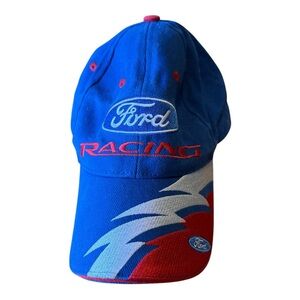 Ford Hat Cap Mens Blue Adjustable Shark tooth Racing  Adult